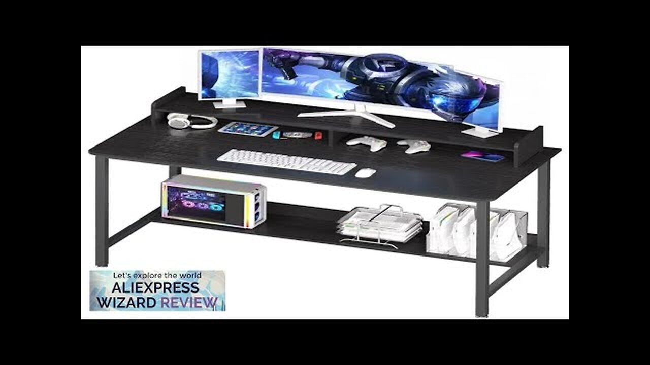 Computer Desk with Shelves 43 Inch Gaming Writing Desk Study PC Table Review