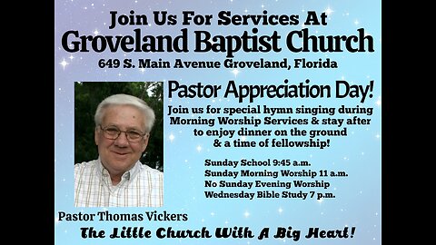 Join Us For Pastor Appreciation Day Today