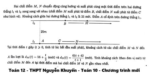 THPT Nguyễn Khuyến 2026: Hai chất điểm M, N chuyển động cùng hướng và xuất phát cùng một thời