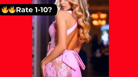 🔥 Rate This Pink Backless Lace Dress 1-10? | Supermodel Elegance 4K