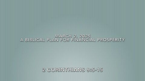 A Biblical Plan for Financial Prosperity