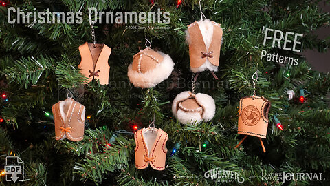 FREE Leather or Sheepskin Christmas Ornament Patterns. Leathercraft Keychain and Ornament Tutorial.