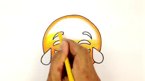 How to Draw and Color Laughing Emoji