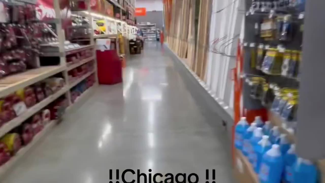 A Home Depot in Chicago is filmed open during business hours but completely