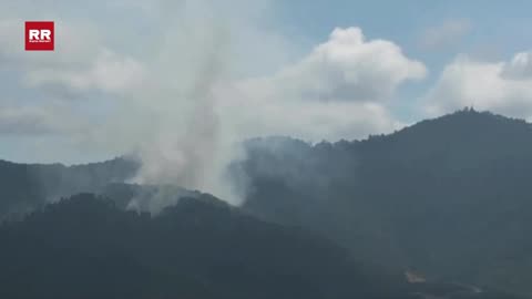 White smoke rises from Venezuela’s Fuerte Tiuna military base, one day after it was hit