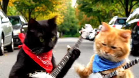 Cats Playing Banjo