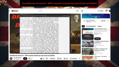 Antediluvian Survivor - 80ft monster hunted my Iowa locals and killed