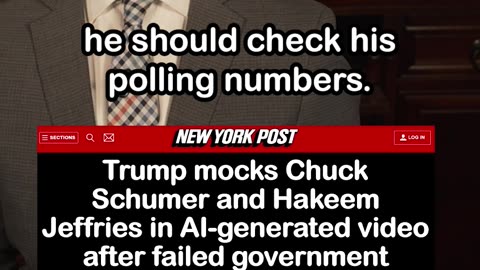 Trump Mocks Chuck Schumer and Hakeem Jeffries in AI-generated video