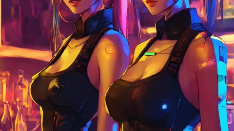 Cyberpunk Bella in gritty comic book style art
