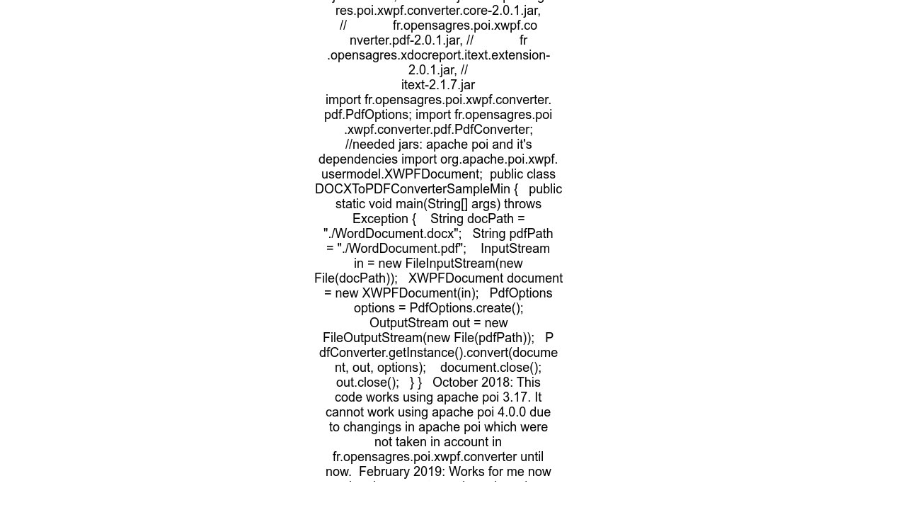 Docx to Pdf Converter in java