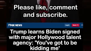 Trump Reacts to Biden Signing with major Hollywood talent agency, CAA