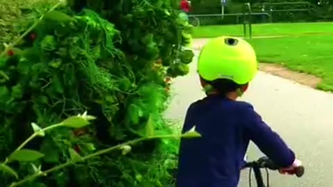 A child and bush man