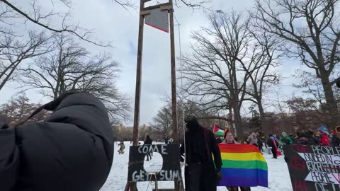 Radical Anti-Trump Protesters Bring Out a Guillotine to Threaten the 47th President