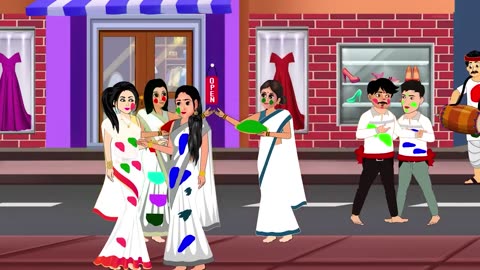 5 बेटियां और जालिम चाची की होली | Heart Touching Hindi Story | Moral Cartoon Story | Hindi Kahani 🔥