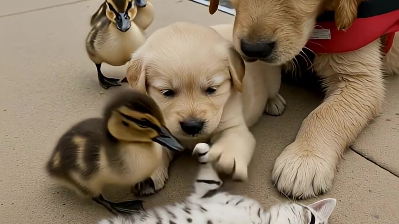 Puppy Rescues a Kitten