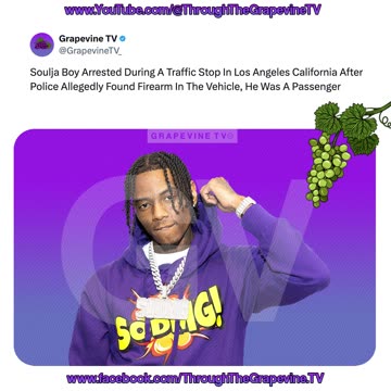 Soulja Boy Arrested In LA Traffic Stop After Police Allegedly Find Firearm In Vehicle He Was In