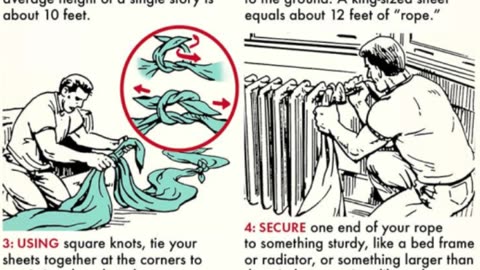 How to escape from a building using bedsheets 👊💪☑🔥