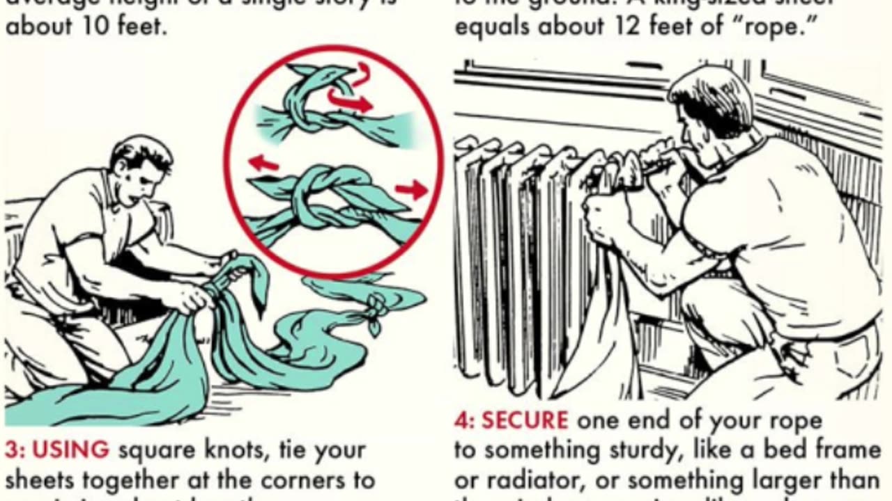 How to escape from a building using bedsheets 👊💪☑🔥