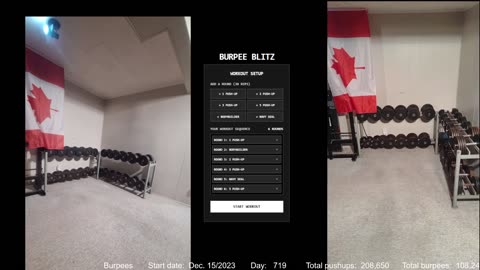 Everyday 450 push ups and 180 Burpees!