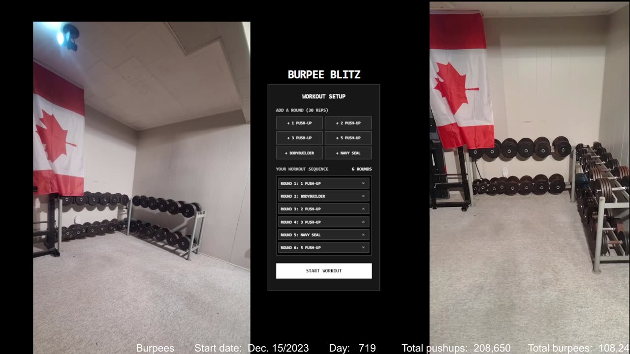 Everyday 450 push ups and 180 Burpees!