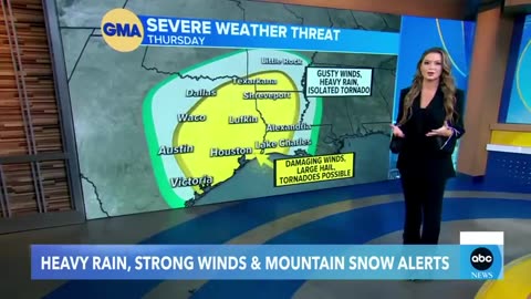 Winter weather in South and atmospheric river alerts from the west