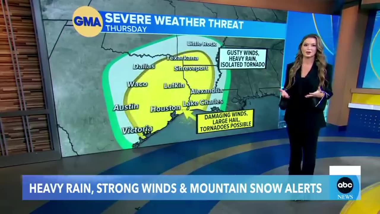 Winter weather in South and atmospheric river alerts from the west