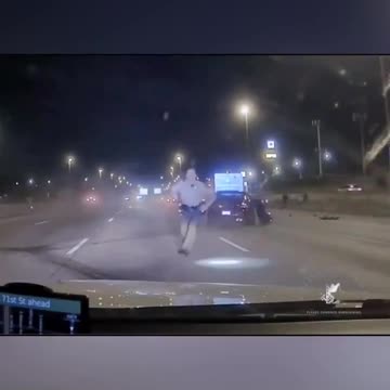 Cop Just Missed being hit by 2 cars back to back