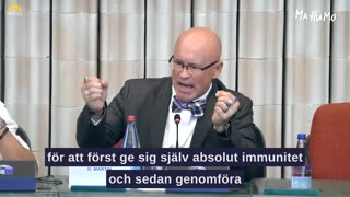 Dr. David E Martin, i Europa parlamentet. Han skräder inte orden.