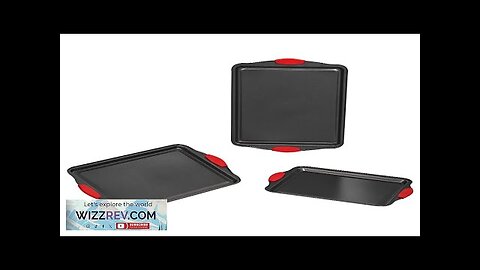 Baking Pan Set 3-Piece Nonstick Carbon Steel Bakeware Set with Silicone Handle Review