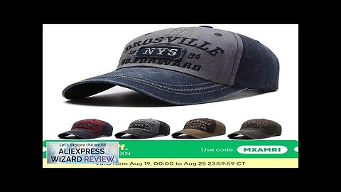 Four Seasons Men Baseball Cap Casual Distressed Washed Cotton Letter Embroidered Cap Review