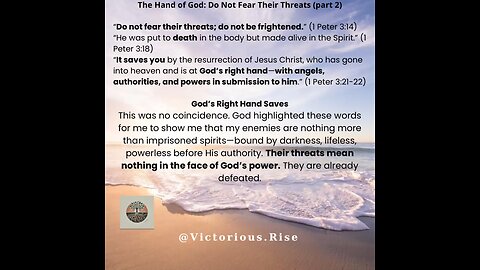 The Hand of God: Do Not Fear Their Threats (part 2)