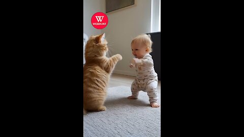 Child And Cat Fighting 🤣🤣🤣 Viral Video (WebHunt Official) Rumble.com