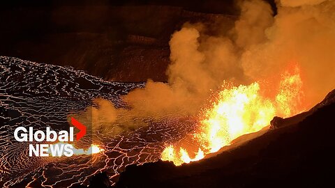 Hawaii's Kilauea volcano erupts, spews glowing red lava in stunning Christmas display