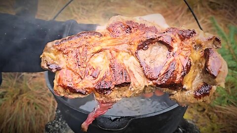Cooking a Giant Steak Over Open Fire | WildBite Outdoor Grill