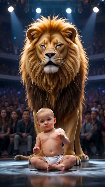 Lion and child