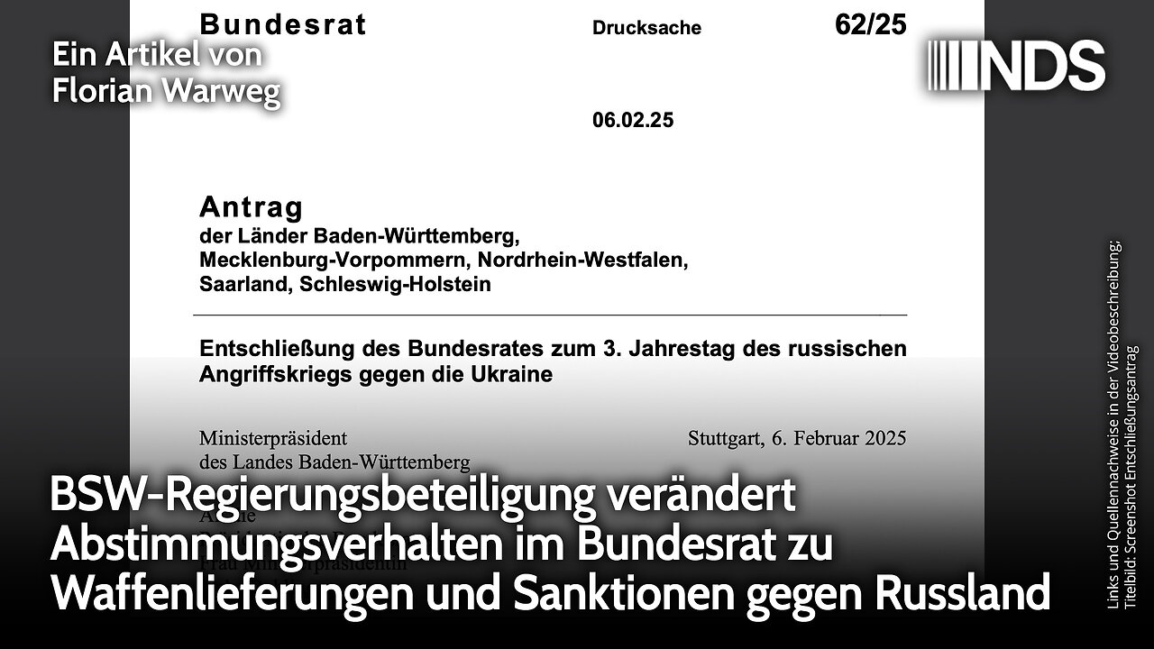 BSW-Regierungsbeteiligung verändert Abstimmungsverhalten im Bundesrat | Florian Warweg | NDS