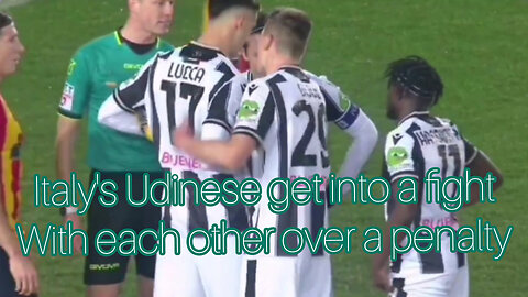 Italian soccer team Udinese get into a fight over a penalty