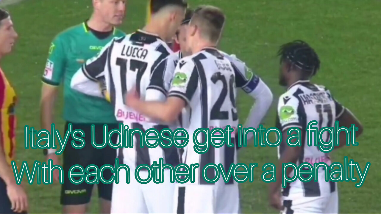 Italian soccer team Udinese get into a fight over a penalty