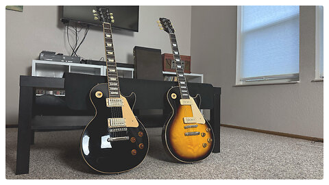 Gibson Les Pauls from two different decades:Chambered Les Paul with Humbuckers vs Les Paul with P90s