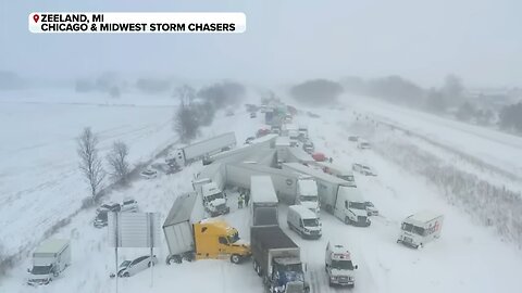 VIDEO: Insane 100+ car pileup in Michigan snow storm