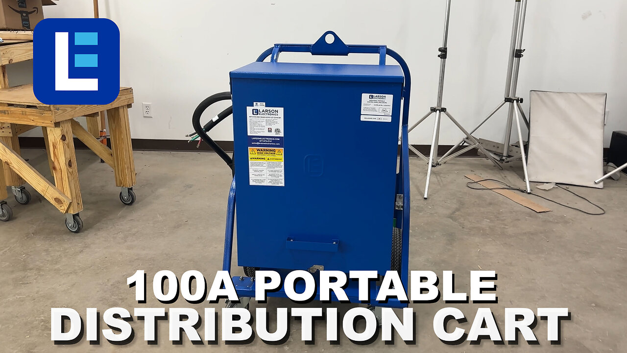 100A Portable Distribution Cart, 120/240V, (12) 5-20R GFCI - 10' Input - Larson Electronics