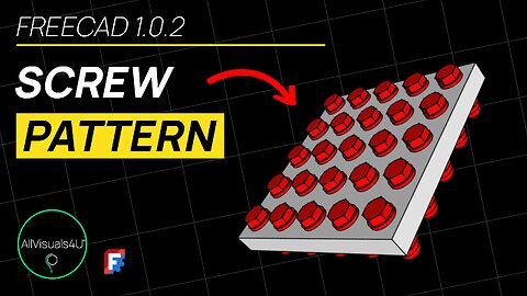 ⏱ TIMELAPSE 🔩 Screw Pattern Tutorial - FreeCAD Fasteners Workbench - FreeCAD Array - Freecad Pattern