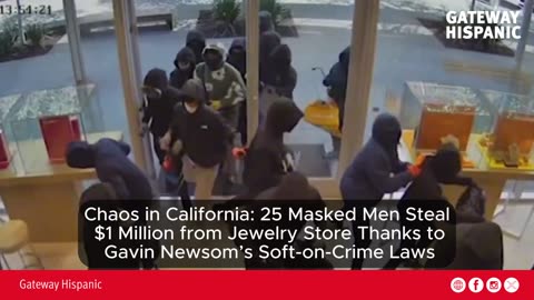 Chaos in California: 25 Masked Men Steal $1 Million from Jewelry Store