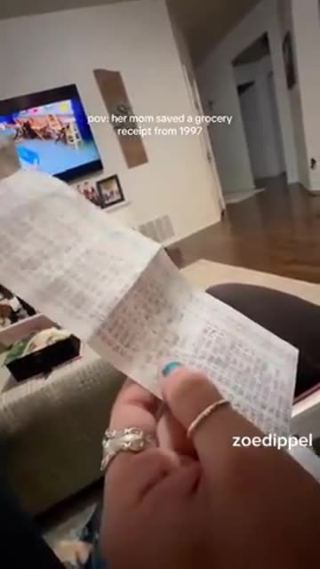 American found her grocery receipt from 1997