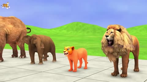 Cow Elephant Lion Gorilla Tiger THALLENGE Animals Cage Game.mp4