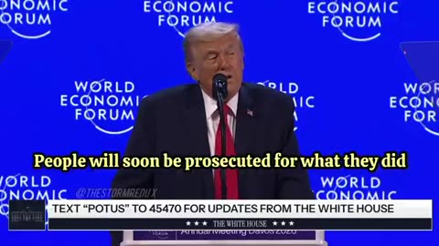 President Trump walks into the World Economic Forum in Davos