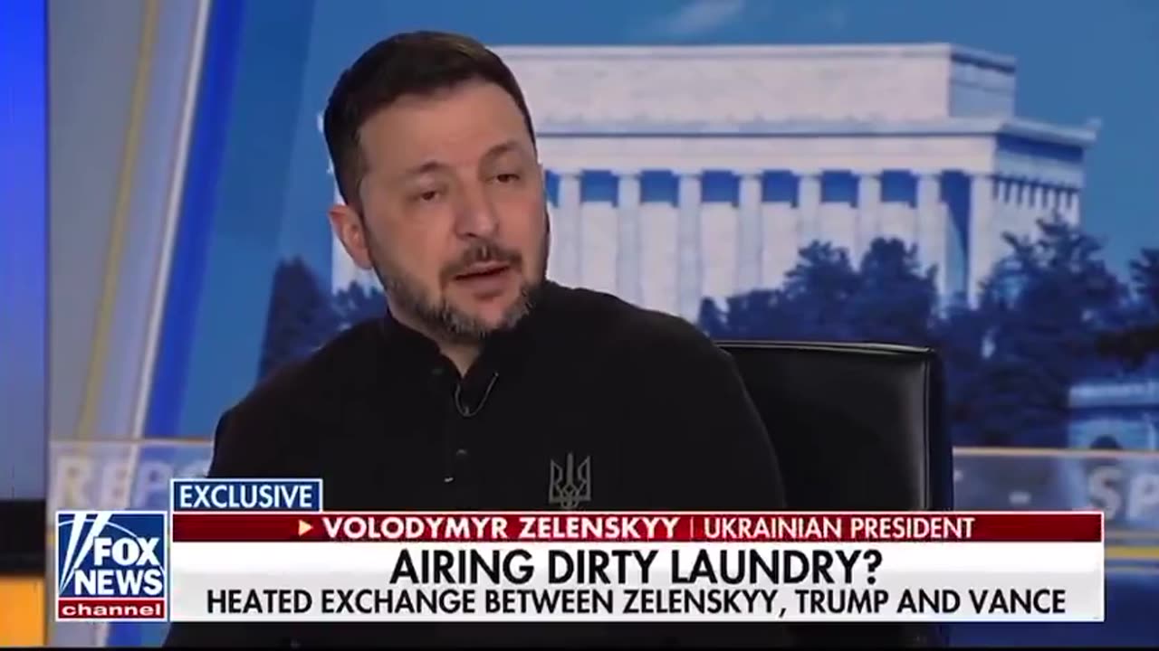 Volodymyr Zelenskyy speaks with Bret Baier live on Fox after the confrontation at the White House