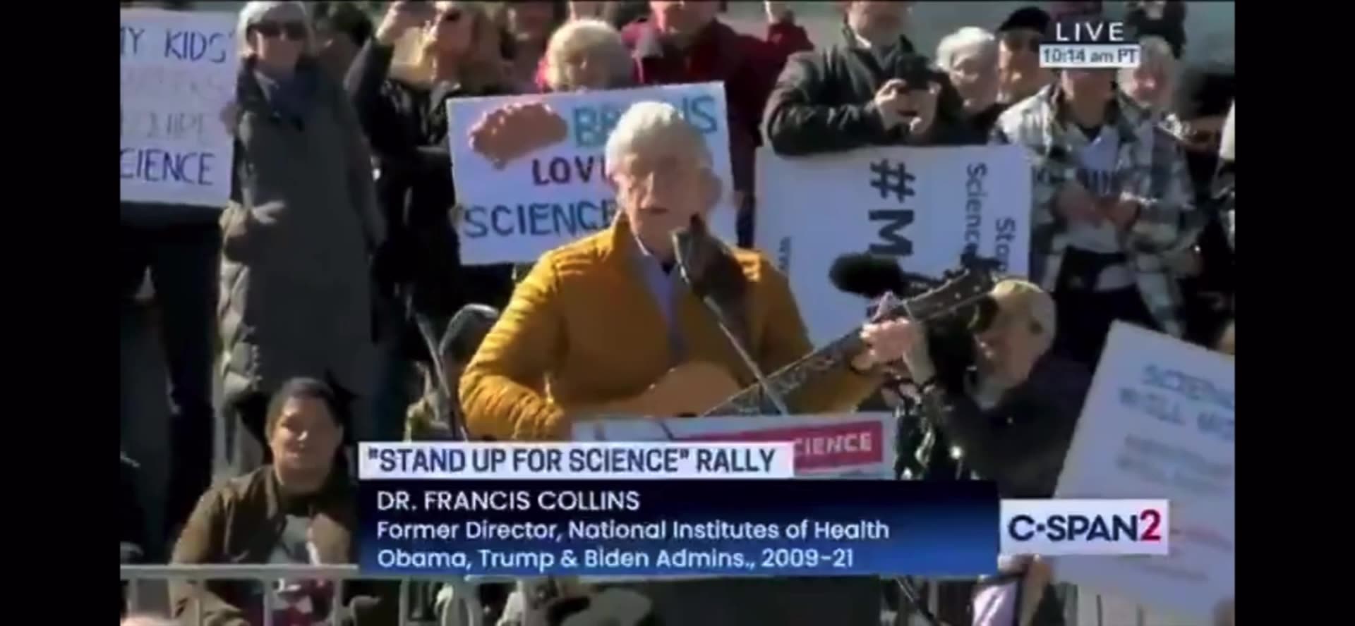 Francis Collins: 80+ yo Hippie & Medical Murderer SINGS ~(>_<~)