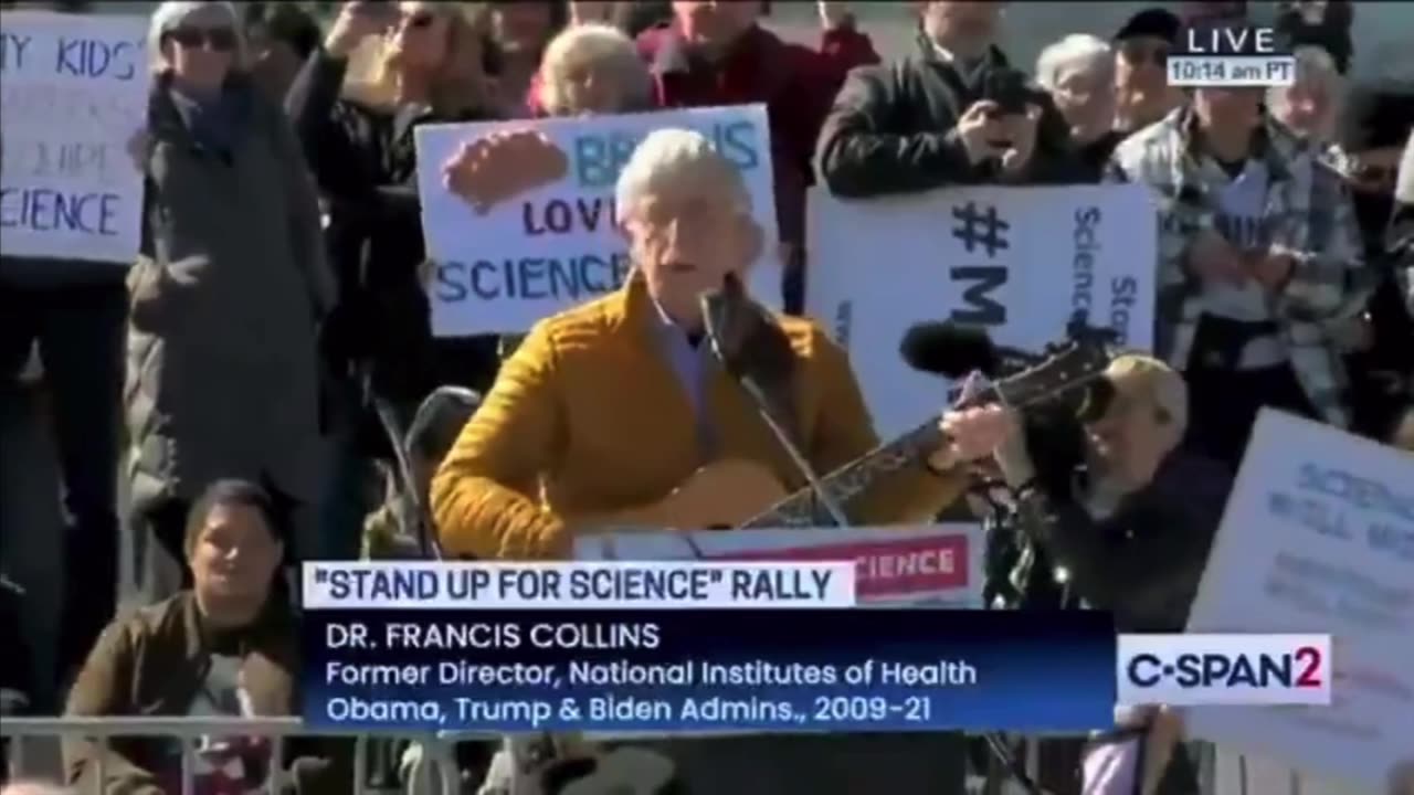 Francis Collins: 80+ yo Hippie & Medical Murderer SINGS ~(>_<~)