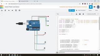 كيف تصنع دائرة أردوينو لقياس منسوب المياه بدون مكونات إضافية #Tinkercad #AeroArduino